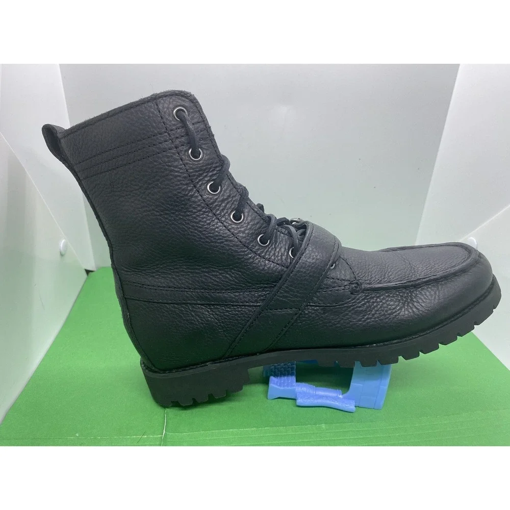 Ralph Lauren Polo Sport Mens Ranger Leather Buckle Boots Black 7.5D 14557 G19